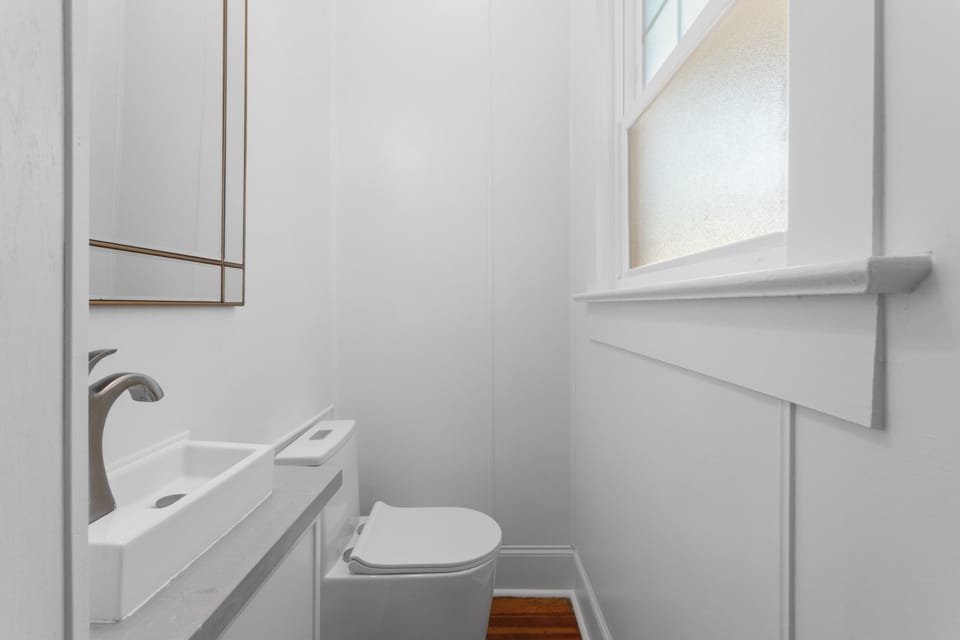 Conveniently located guest half bathroom