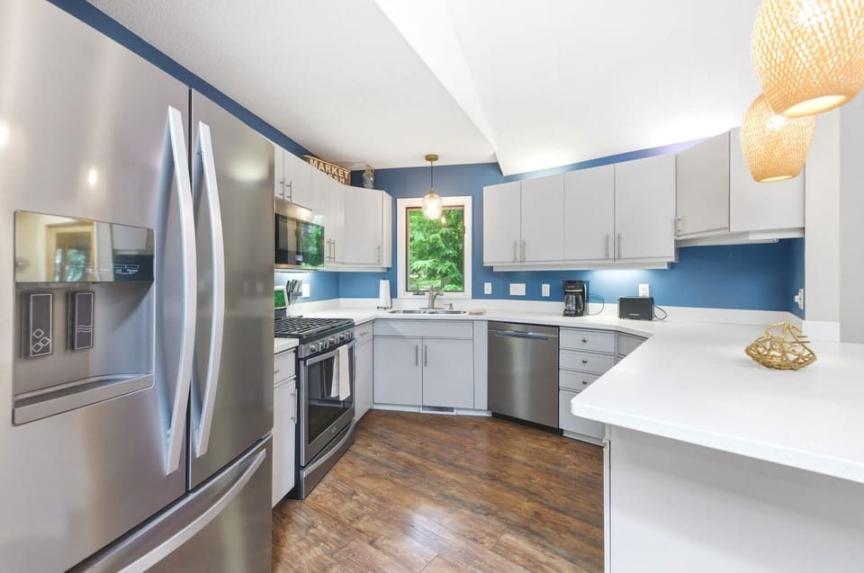 Well-stocked kitchen for family meals and gatherings.