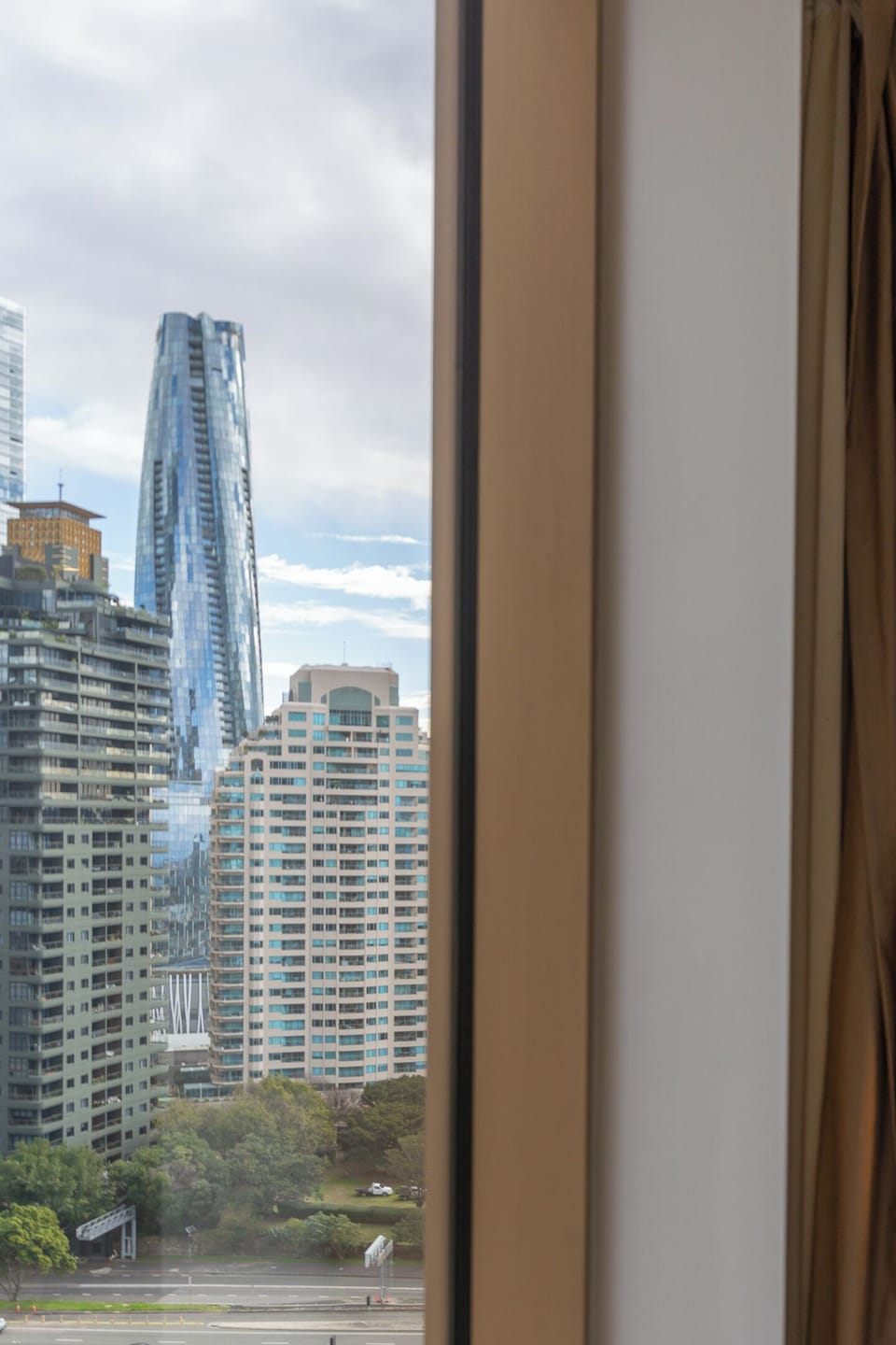 Look out across the surrounding cityscape towards Barangaroo from the comfort of the living area.