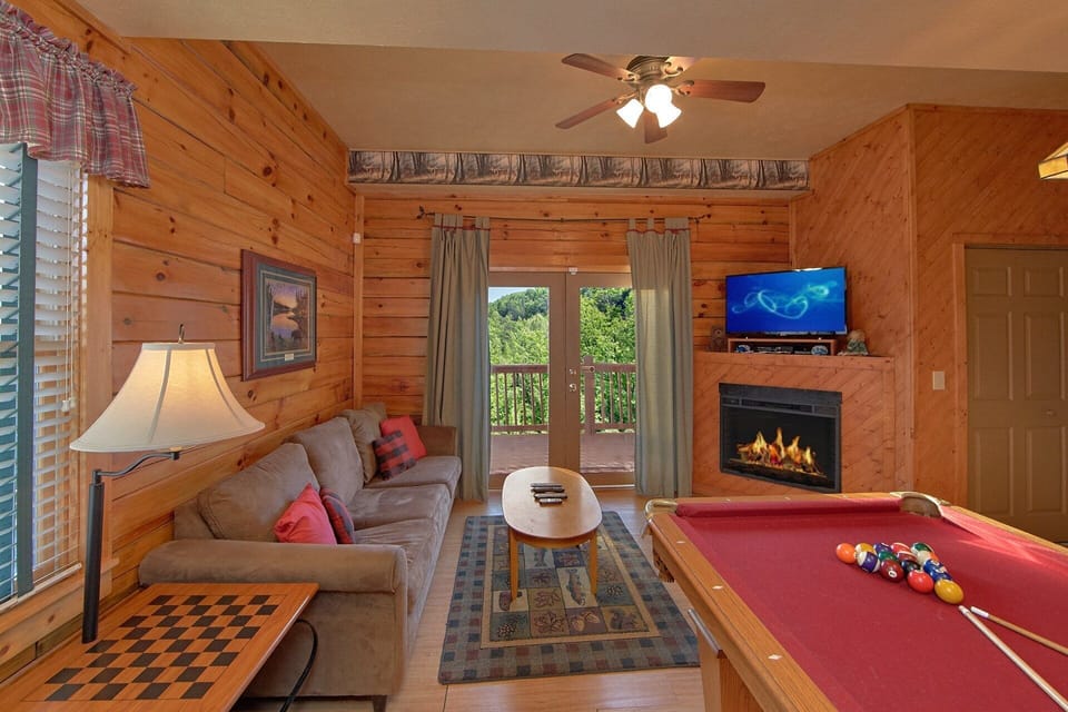 Cabin with Game Room, Sleeper Sofa, & Pool Table