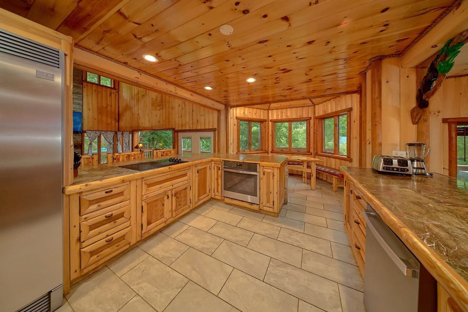 Luxurious Kitchen in cabin on the river