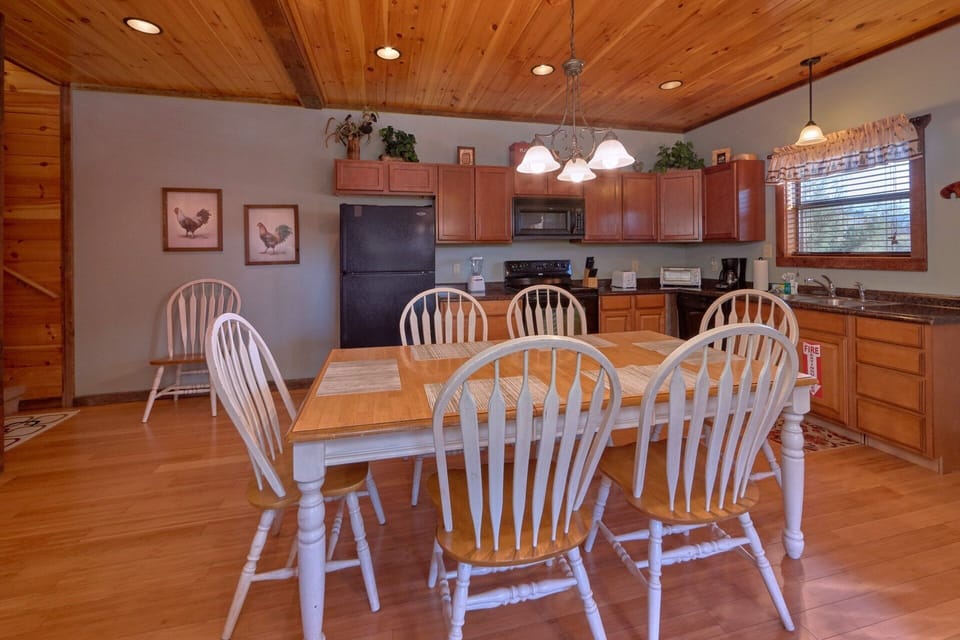 Spacious Stocked Kitchen in Cabin Rental