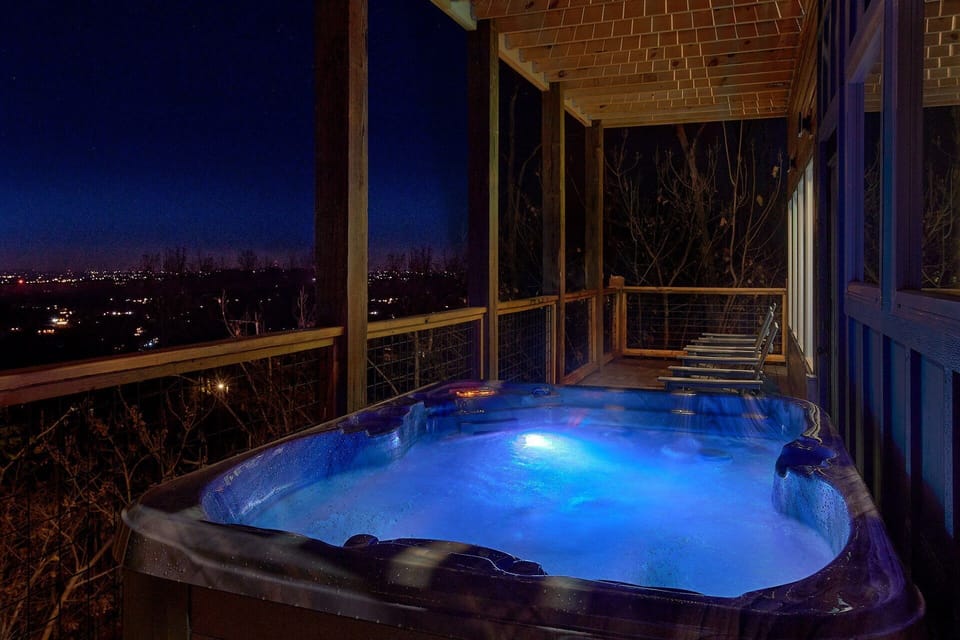 Hot Tub with Gatlinburg views at 2 bedroom cabin