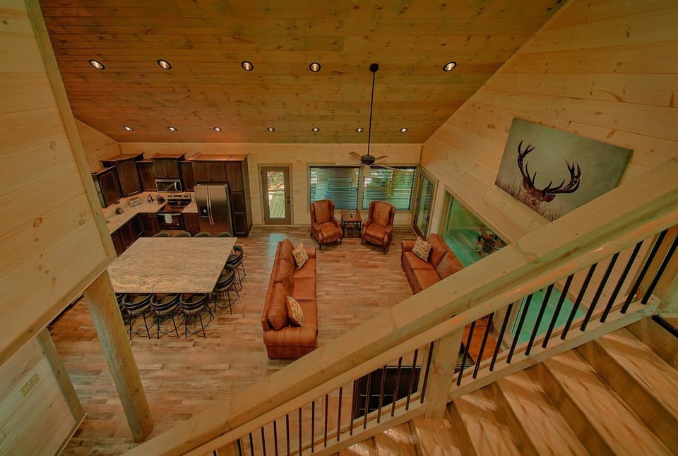 Private 4 bedroom cabin with game room and pool