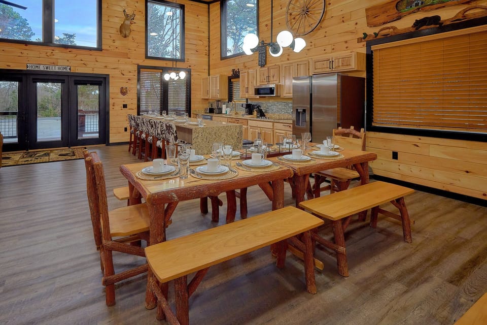 Large Dining Table and Chairs Seating 10