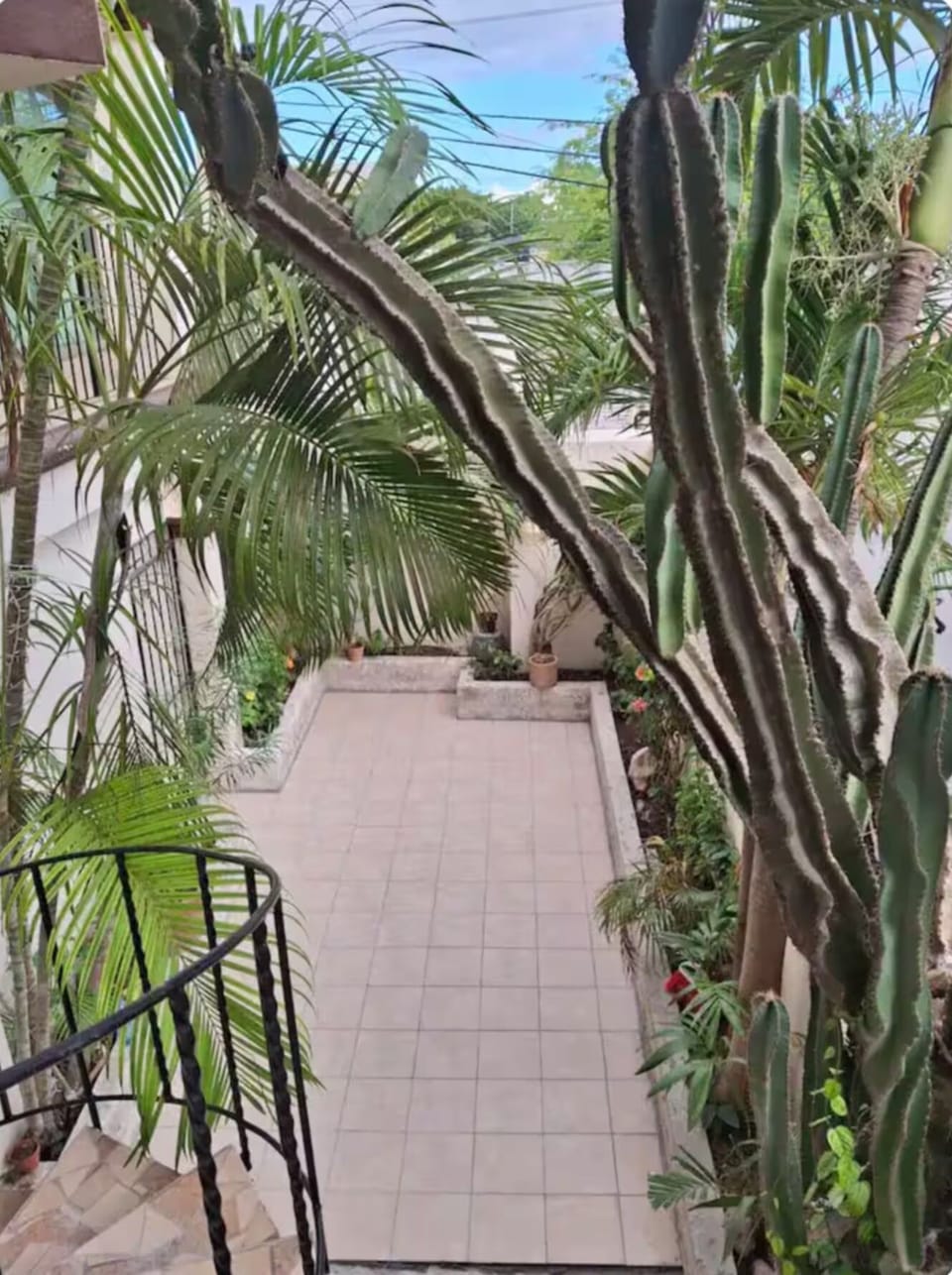Balcony view of court yard. 