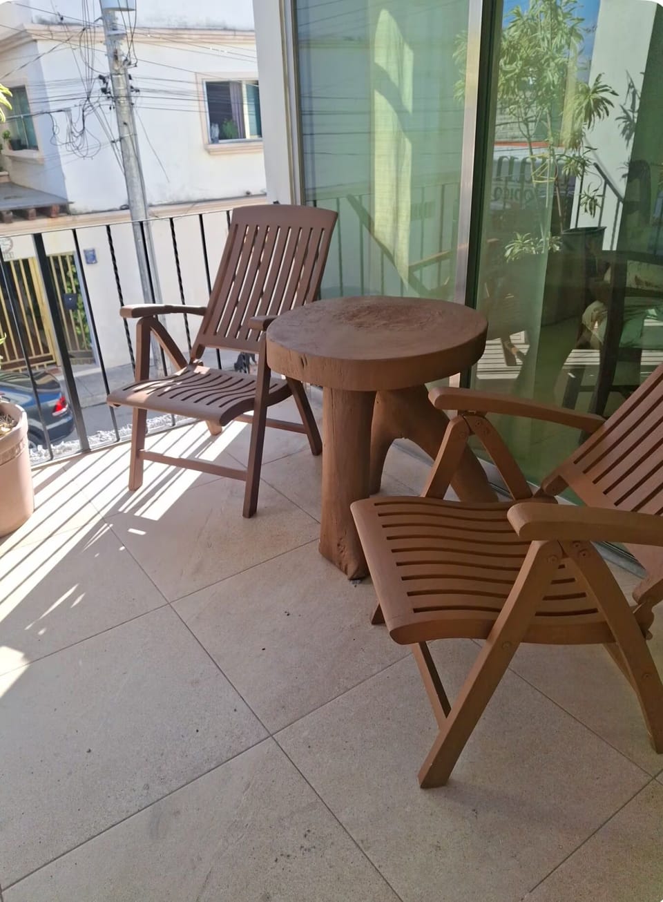 Balcony sitting area. 