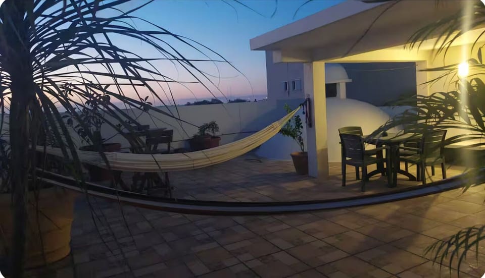 Rooftop, pool area. 