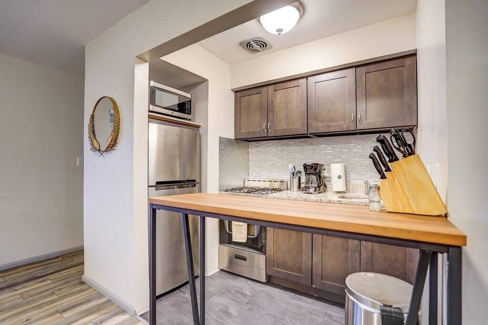 Kitchen with table for extra counter space!