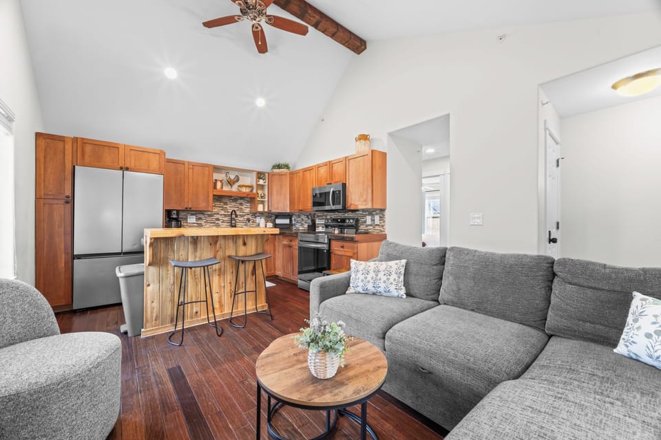 Open living space connects the kitchen and lounge for easy gathering and conversation.
