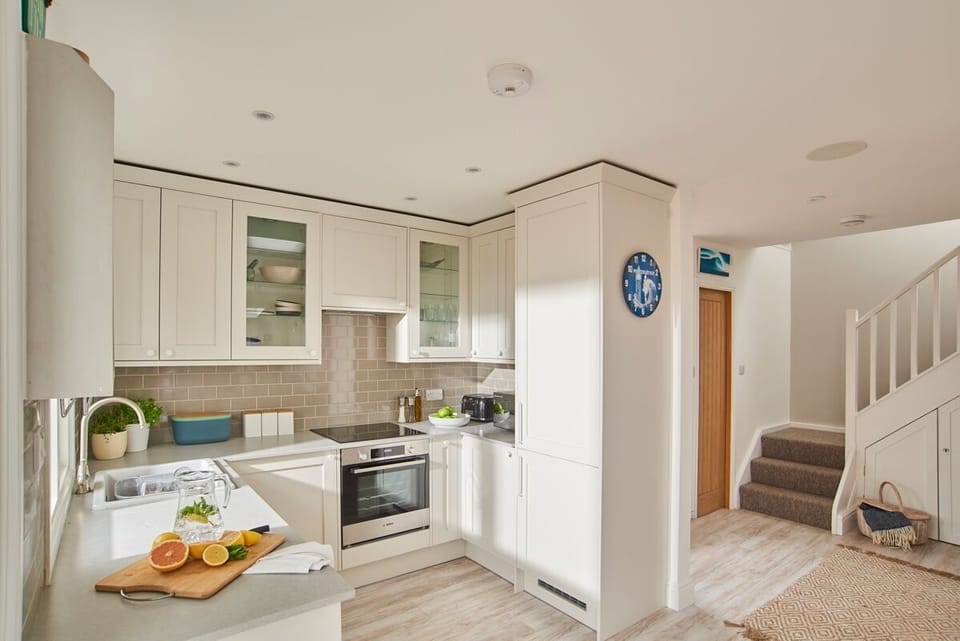 Kitchen at 50 Gwithian Towans Gwithian beach chalet