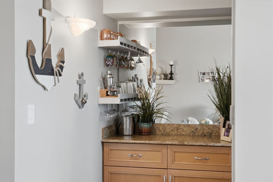 The second full bathroom offers added convenience for guests and provides everything needed to freshen up after a day at the beach or get ready for the next day's adventures.