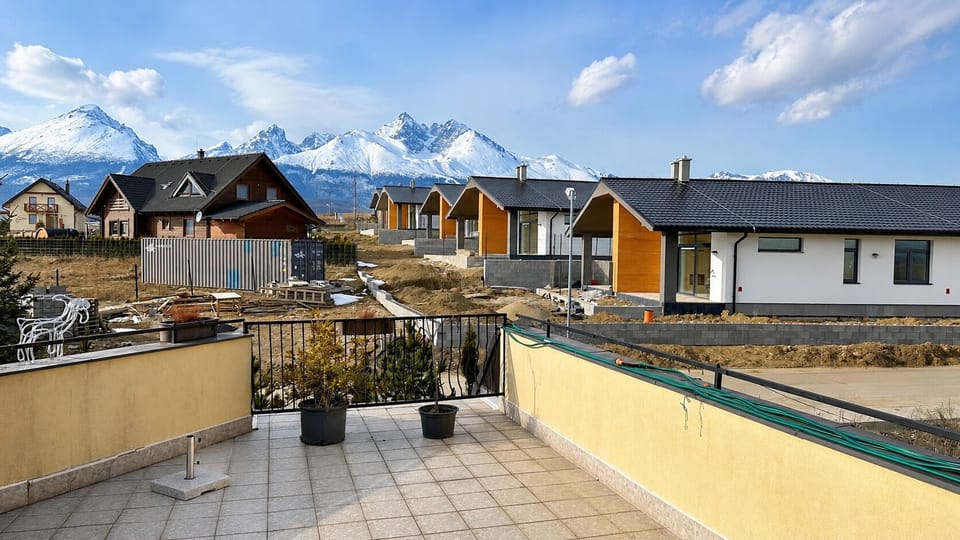 Private terrace with breathtaking mountain views in a peaceful setting