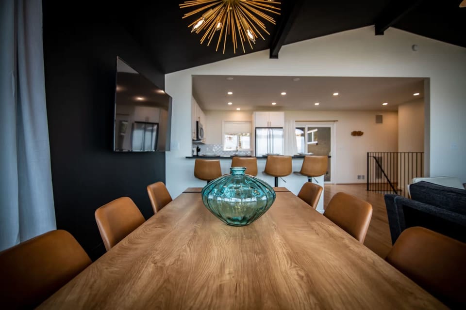 Spacious dining table for 8