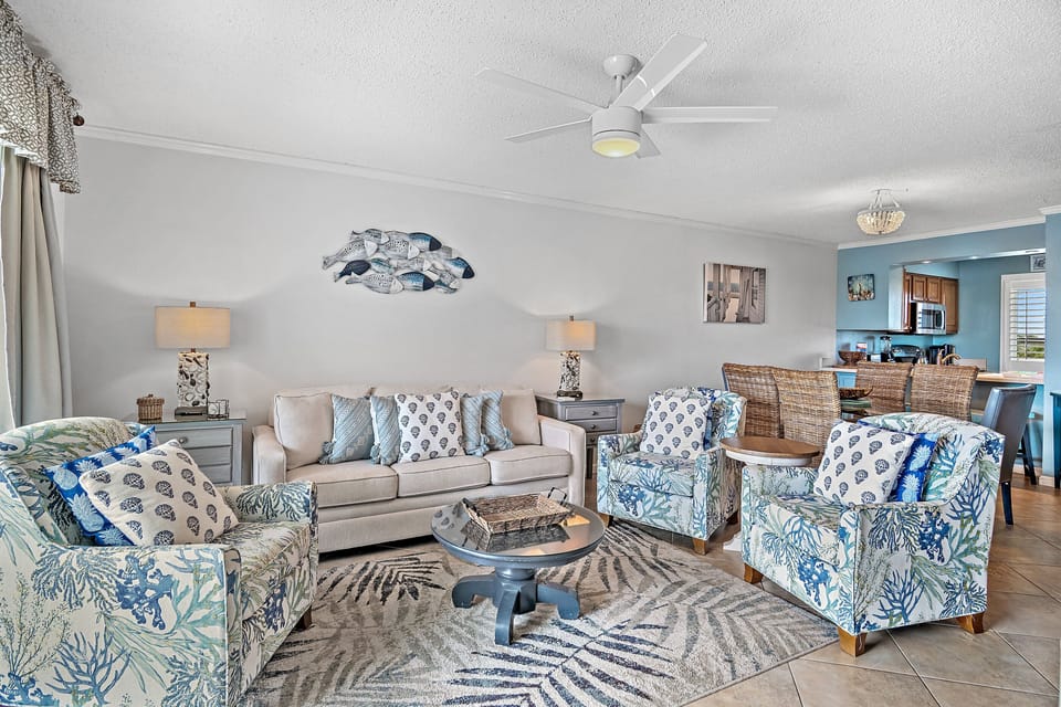 Living room with a sleeper sofa for additional sleeping space