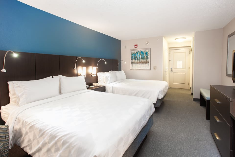 Standard Room, 2 Queen Beds | In-room safe, desk, blackout drapes, soundproofing