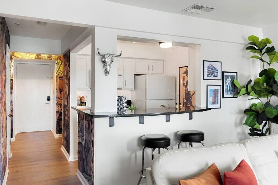 Fully equipped kitchen for all of your cooking needs! Kitchen island has seating for two.