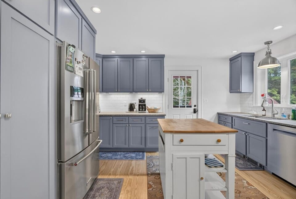 The property has a spacious and well-stocked kitchen for guests