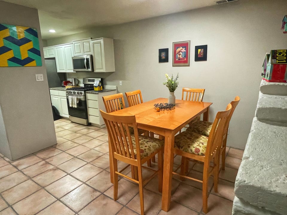 View of dining room and part of the kitchen