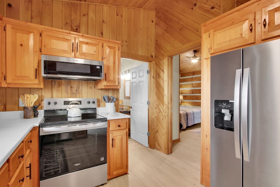 Kitchen with modern stainless steel appliances