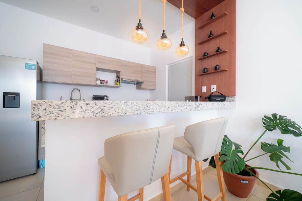 Deluxe Apartment, Balcony, City View | Private kitchen