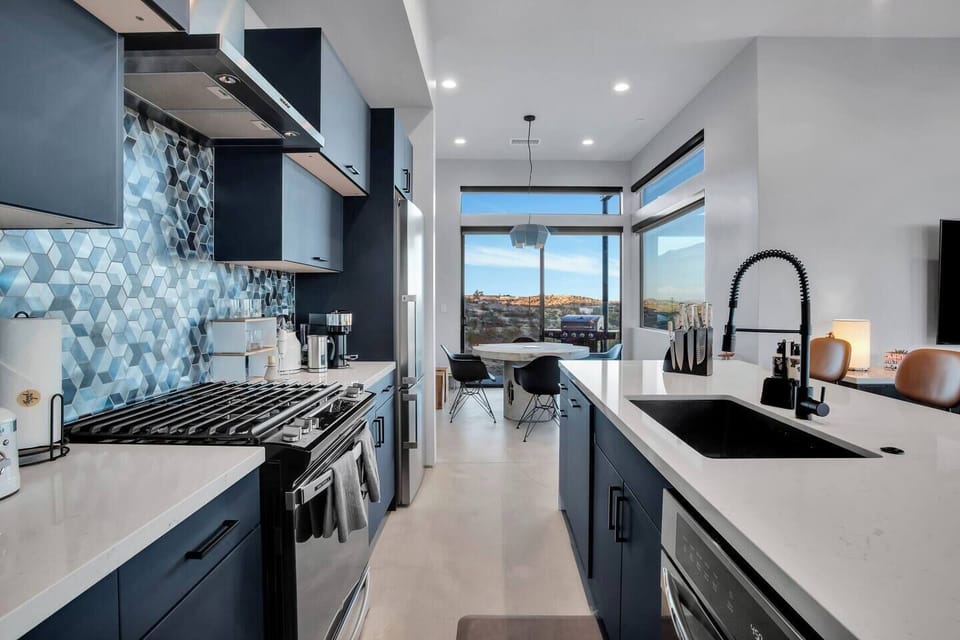 Fully stocked modern designer kitchen