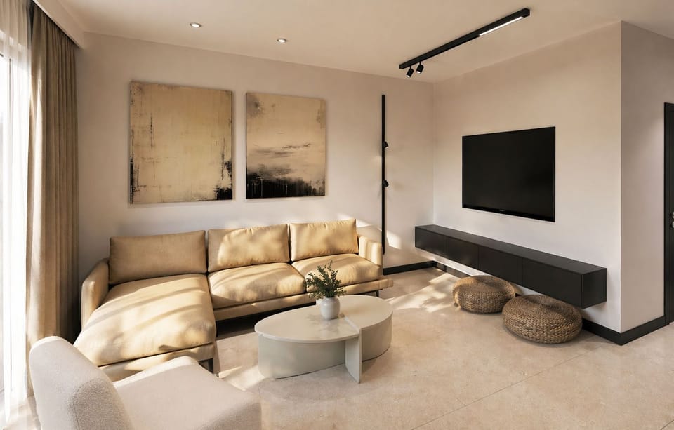 50-inch Smart TV with cable channels, heated floors