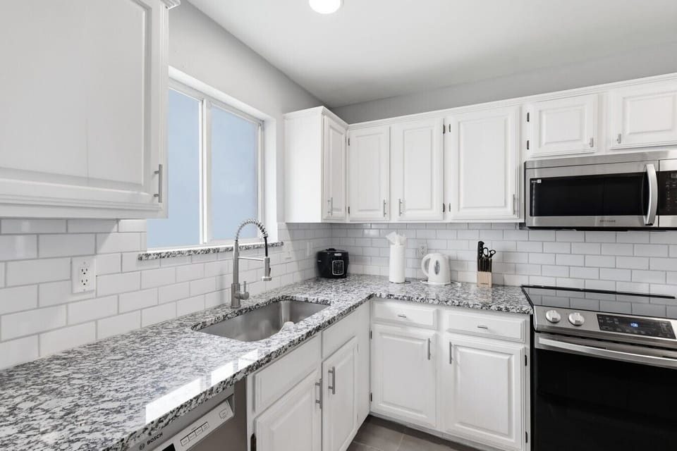 Kitchen with granite countertops
