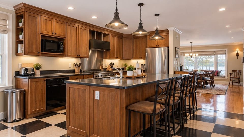 Gather in the bright, welcoming kitchen, where the spacious island invites everyone to cook, chat, and connect.