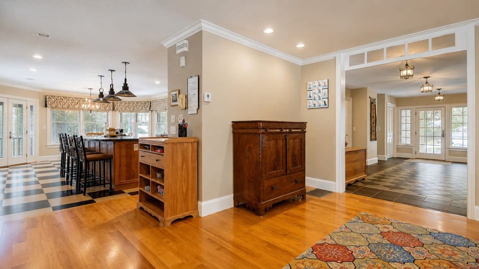 A bright, welcoming space where modern comfort meets effortless lakeside charm.