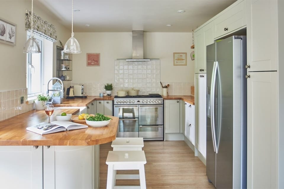 Kitchen at Avalon Beach House luxury holiday home Falmouth Cornwall Forever Cornwall