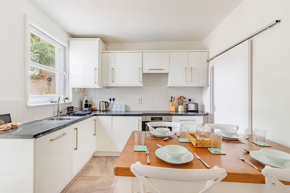 Fully equipped kitchen with everything you need to cook full meals. 