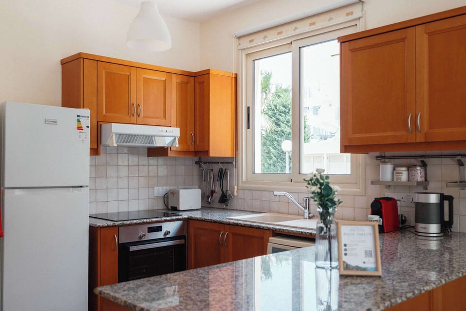 A fully equipped kitchen with everything you need for home cooking throughout your stay.