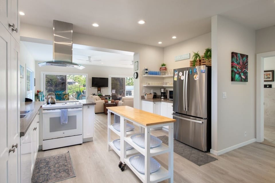 Main-house kitchen and refrigerator