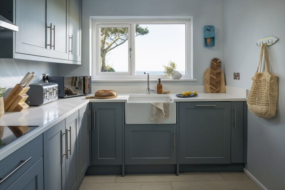 Kitchen with sea views at Fourburrows