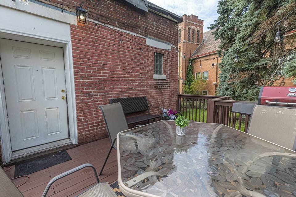 Step outside onto the private back deck and enjoy the elevated neighborhood views.