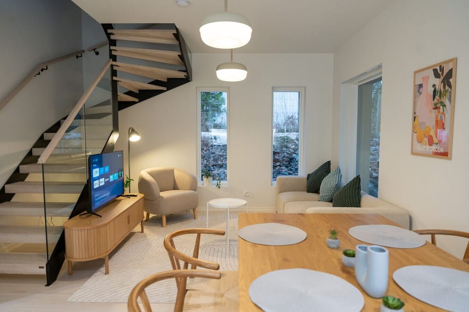 Living room and dining area