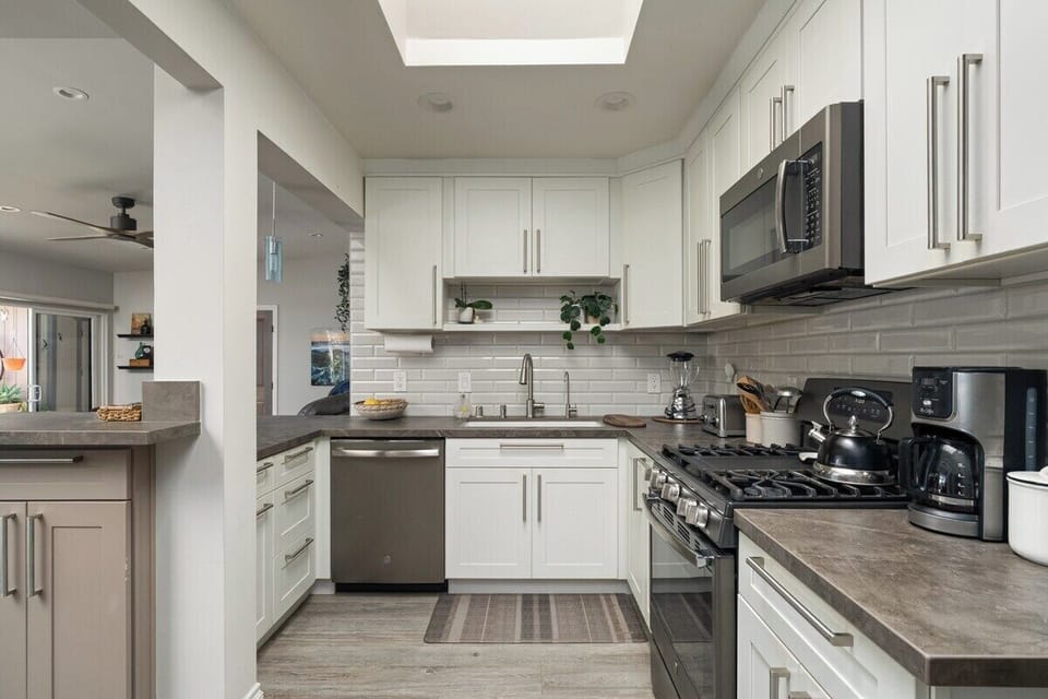 Kitchen | Fully stocked kitchen with gas range, dishwasher, and a stocked coffee maker for easy mornings.