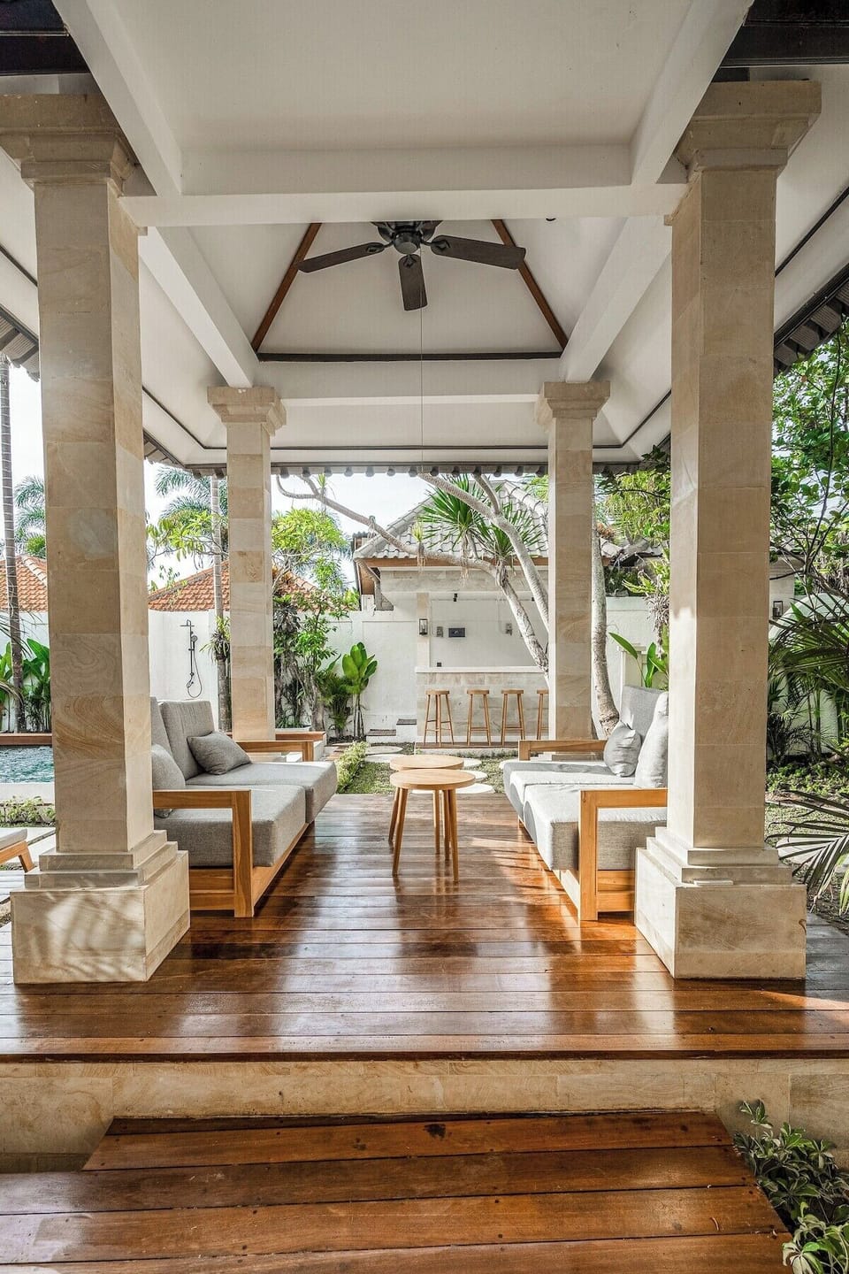 Open-Air Lounge: Relax on plush seating amidst lush gardens and tranquil vibes!