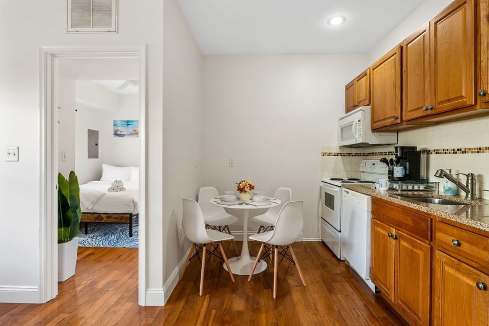 Prepare your favorite meals in the full kitchen and enjoy them at the nearby dining table.