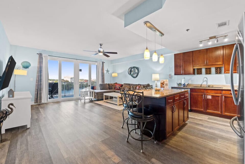 View of living room from kitchen