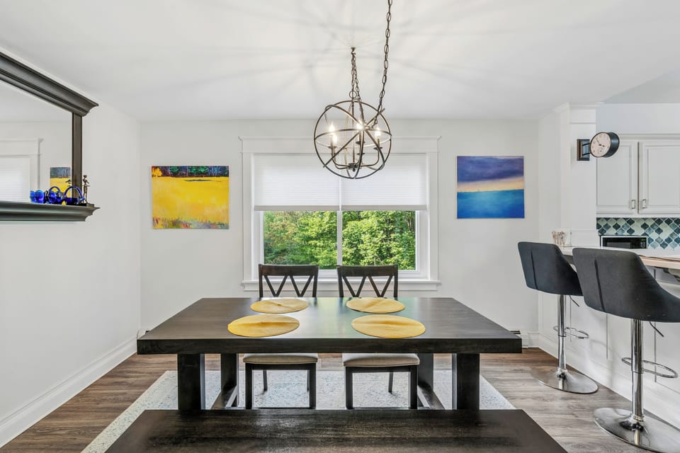 Open-concept living and dining space