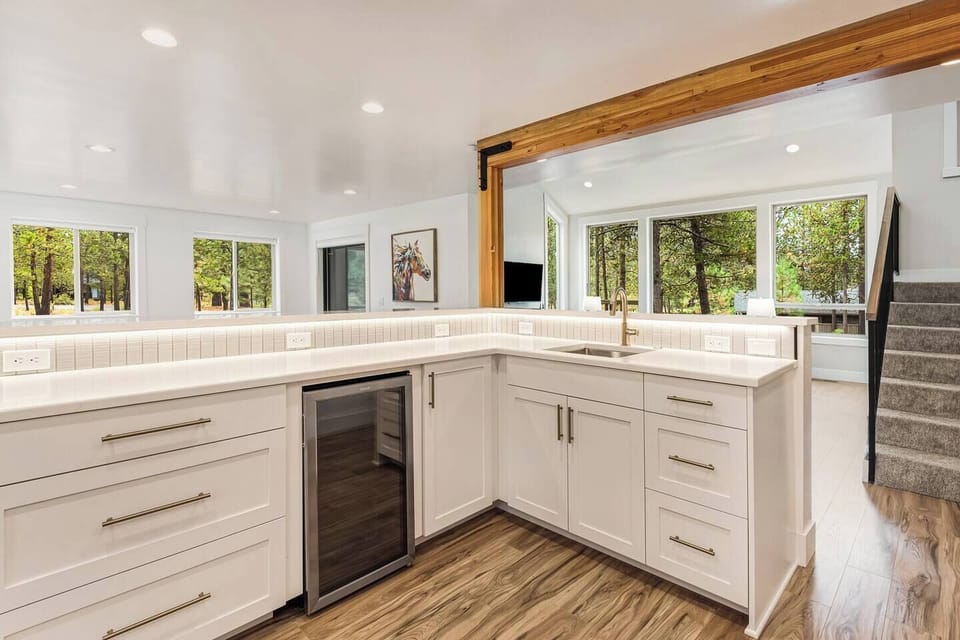 Kitchen.  More counter space and wine cooler.