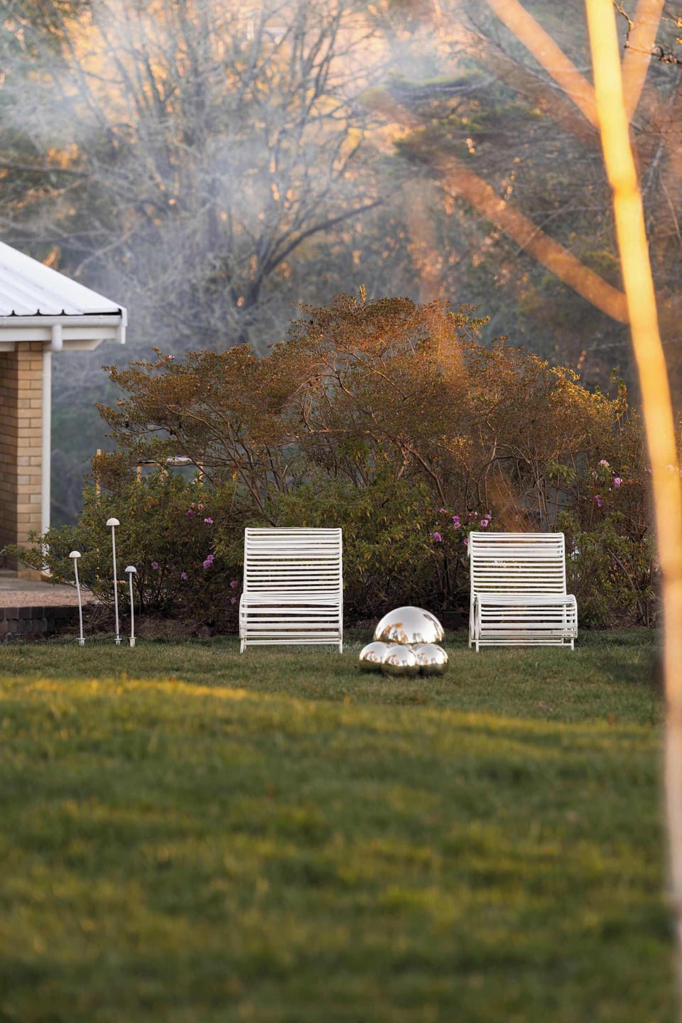 A quiet corner of the lawn for enjoying the mountain air.