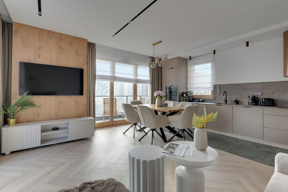 Deluxe Apartment, 2 Bedrooms, Balcony | Living area | 40-inch flat-screen TV with cable channels, Netflix, Hulu