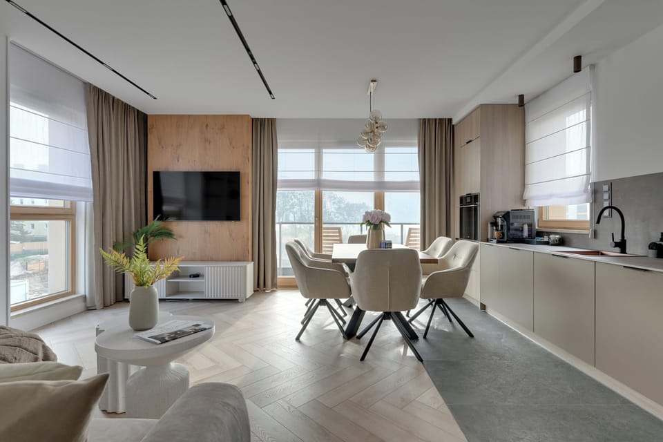 Deluxe Apartment, 2 Bedrooms, Balcony | Living area | 40-inch flat-screen TV with cable channels, Netflix, Hulu