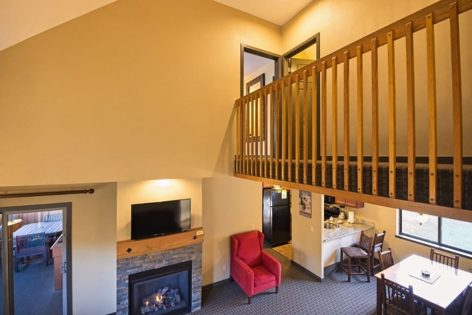 2 Bedroom Villa • Loft View of Living Area