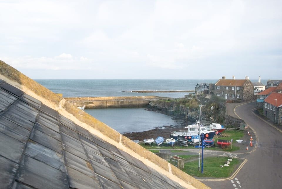 Beautiful harbour and sea views across the heart of Craster.