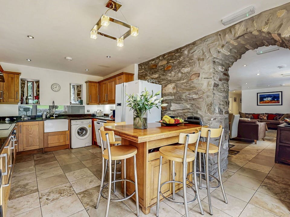 Furniture, Interior Design, Flooring, Wood, Ceiling, Floor, Table, Kitchen, Room, Cabinetry