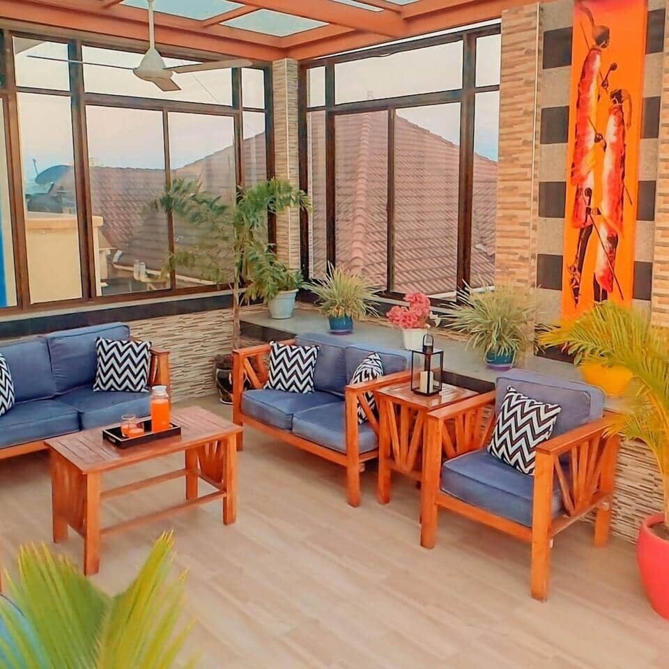 Enjoy the Sunset at the Rooftop. Shared place.